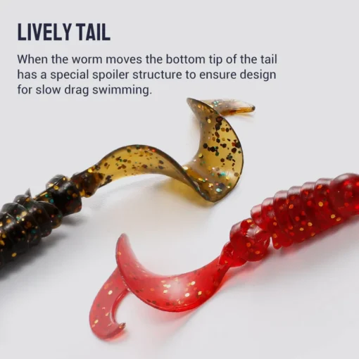 NOEBY 8pcs 60mm 80mm Silicone Fishing Lure Grub Spinner Artificial Soft Lure Bass Wobblers Carp Fishing Tackle Soft Bait - Image 12