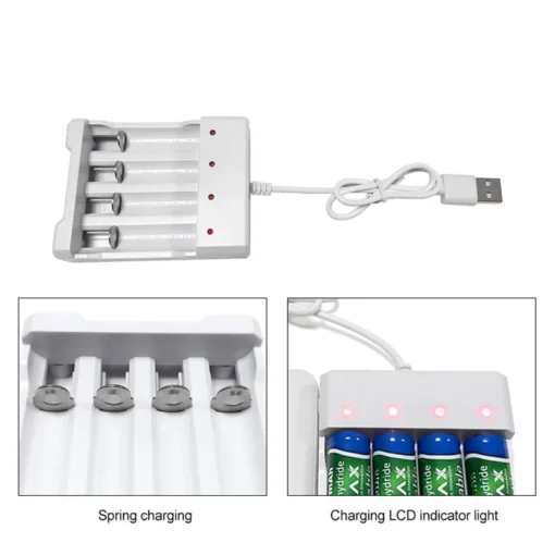 PUJIMAX Battery Charger USB Plug Fast Charging Smart Charge Station For Nimh Nicd AAA/AA Rechargeable Battery Portable Chargers - Image 6