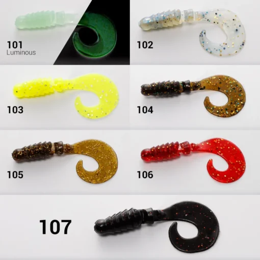 NOEBY 8pcs 60mm 80mm Silicone Fishing Lure Grub Spinner Artificial Soft Lure Bass Wobblers Carp Fishing Tackle Soft Bait - Image 6