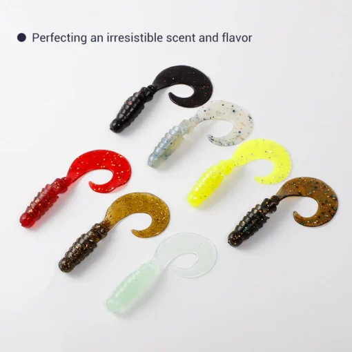 NOEBY 8pcs 60mm 80mm Silicone Fishing Lure Grub Spinner Artificial Soft Lure Bass Wobblers Carp Fishing Tackle Soft Bait - Image 4
