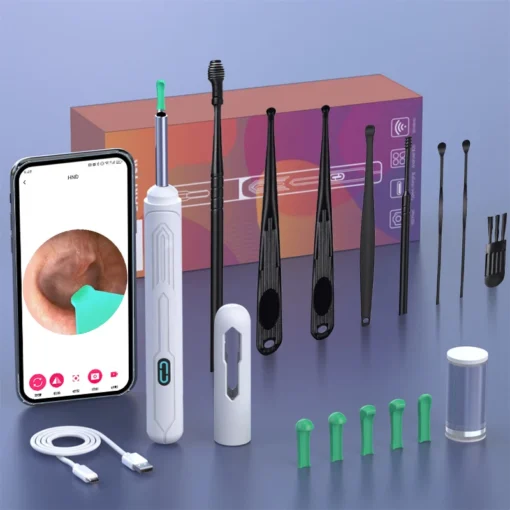Ear Cleaner with Camera Set HD Ear Sticks Otoscope USB C Charging Endoscope Wax Removal Tool Earpick Ear Cleaning Set NK3 Pro - Image 2
