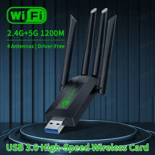 1200Mbps WiFi USB Adapter Dual Band 2.4G+5Ghz Wi-Fi Dongle 4 Antenna 802.11AC USB3.0 High-Speed Wireless Card Receiver PC/Laptop - Image 7