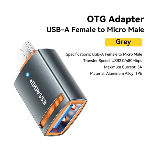 Essager USB3.0 OTG Adapter Type-C USB-A Micro Female to USB Micro iP Type-C Male Converter For Macbook Xiaomi iPhone OTG Adapter - Image 4