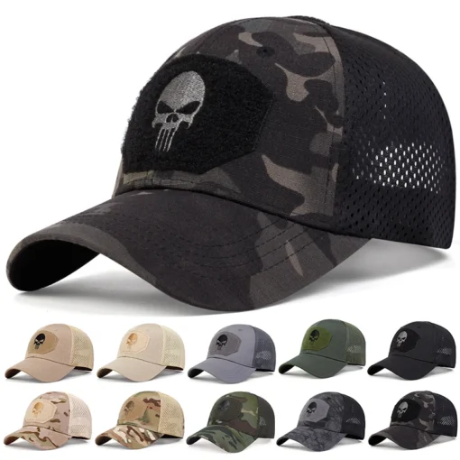 Unisex Skull Embroidered Top with Patch Breathable Baseball Caps Spring and Autumn Outdoor Adjustable Casual Hat Sunscreen Hat - Image 8