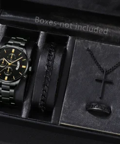 Fashion Men Stainless Steel Watch Luxury Calendar Quartz Wrist Watch Mens Business Watches for Man Clock Montre Homme