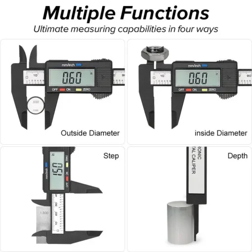 150mm 100mm Electronic Digital Caliper Carbon Fiber Dial Vernier Caliper Gauge Micrometer Measuring Tool Digital Ruler - Image 8