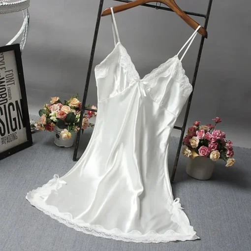 Sexy Lace Patchwork Camisola Lingerie Nighty Wedding Dress Sleep Wear Nightdress Clothes Women's Nightgowns Sexy Nightwear - Image 8