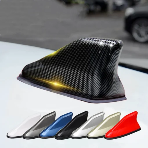 Universal Carbon Fiber Look Car Roof Top Mount Shark Fin Aerial Antenna Toppers Auto Radio AM FM Antenna Signal Amplifier Aerial - Image 6