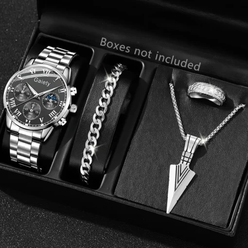 Fashion Men Stainless Steel Watch Luxury Calendar Quartz Wrist Watch Mens Business Watches for Man Clock Montre Homme - Image 2