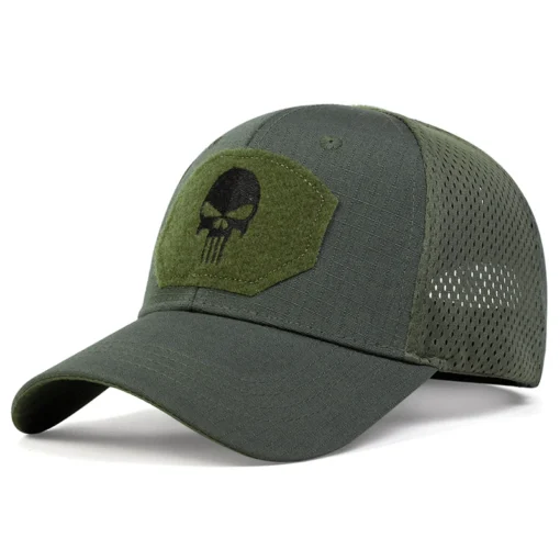 Unisex Skull Embroidered Top with Patch Breathable Baseball Caps Spring and Autumn Outdoor Adjustable Casual Hat Sunscreen Hat - Image 12
