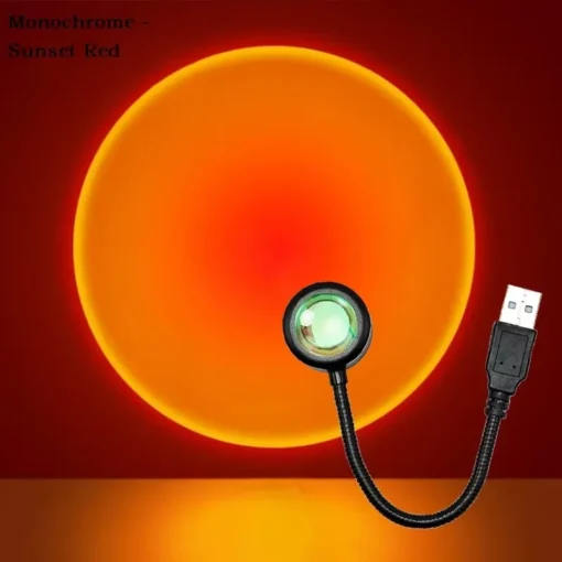 USB Sunset Sunset Ambiance Light Self Photography Light LED Rainbow Neon Night Light Projector Photography Wall Atmosphere Light - Image 11