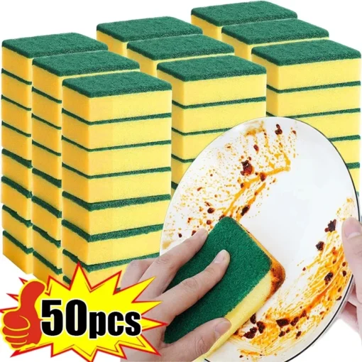 Highly absorbent double-sided sponge magic cleaning pot rust sponge cleaning brush kitchen cleaning tool - Image 3