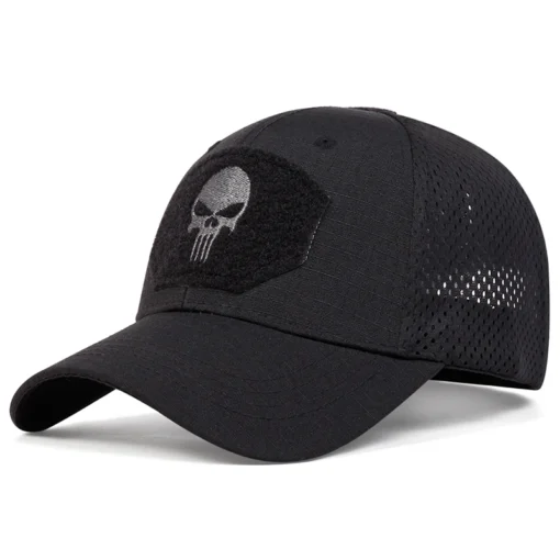 Unisex Skull Embroidered Top with Patch Breathable Baseball Caps Spring and Autumn Outdoor Adjustable Casual Hat Sunscreen Hat - Image 9