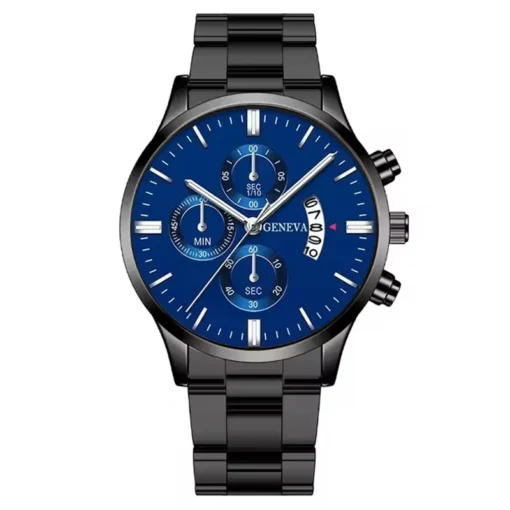 Fashion Men Black Stainless Steel Watch Luxury Calendar Quartz Wrist Watch Mens Business Watches for Man Clock Relogio Masculino - Image 2