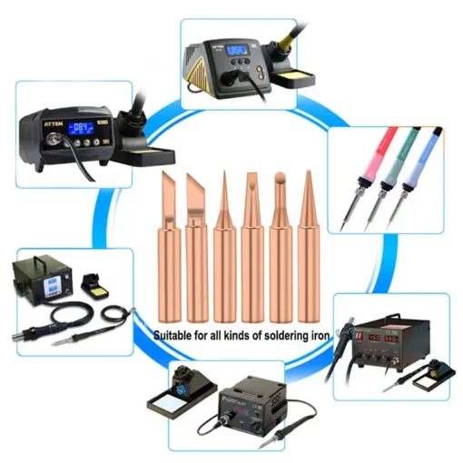 5pcs Soldering Iron 900M Soldering Iron Head Set Inside Hot Bare Copper Electric Soldering Iron Tip - Image 2