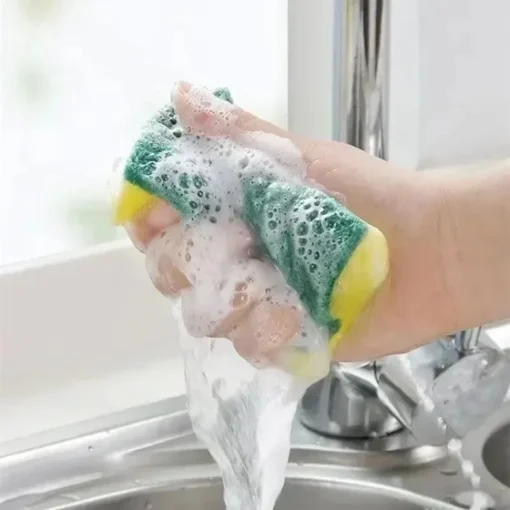 Highly absorbent double-sided sponge magic cleaning pot rust sponge cleaning brush kitchen cleaning tool - Image 6