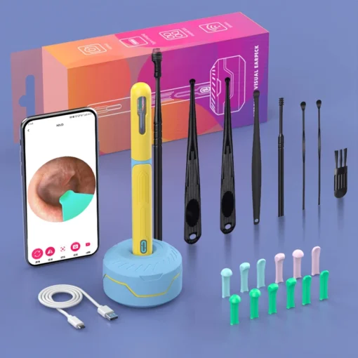 Ear Cleaner with Camera Set HD Ear Sticks Otoscope USB C Charging Endoscope Wax Removal Tool Earpick Ear Cleaning Set NK3 Pro - Image 3
