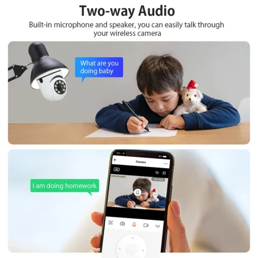 4G WiFi IP Camera E27 Bulb Cam 3MP Wireless Baby Monitor AI Tracking Security Video Surveillance Pet Cam SmartLife Indoor - Image 7