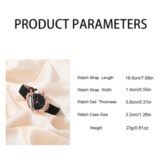 Womens Watches 5Pcs Set Luxury Rhinestone Women Fashion Elegant Wristwatch Quartz Watch For Girl WristWatch Bracelet Gift - Image 10