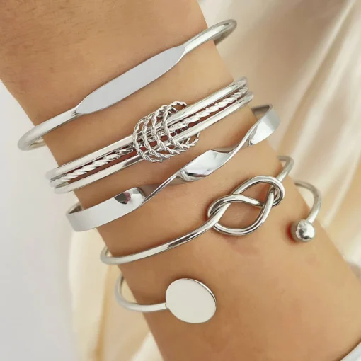 Punk Trendy Multilayer Bracelets for Female Elegant Delicate Twist Sparkling Adjustable Bangles Jewelry Couples Gifts - Image 2
