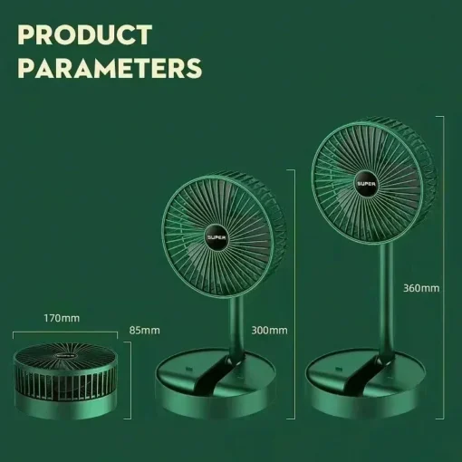 Desktop fan charging model, long endurance USB foldable mini retractable fan, dormitory portable desktop electric fan - Image 2