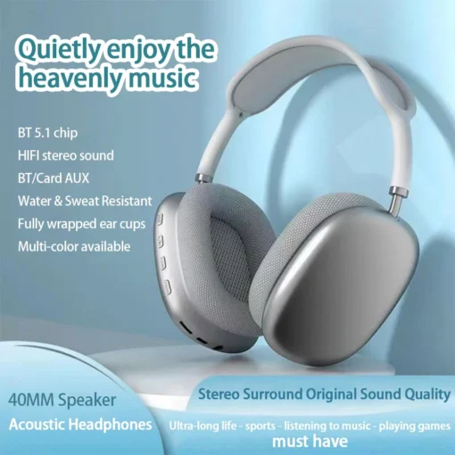 P9 Wireless Bluetooth Earphones Headphones Outdoor Sports Headset 5.1 With Charging Bin Display Touch Control Earbuds for Muisc - Image 9