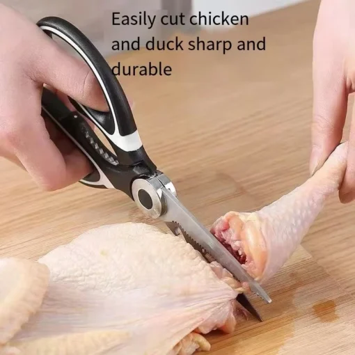 Multifunctional kitchen scissors Household kill fish cut vegetables roast broiler bone scissors Stainless steel scissors - Image 3