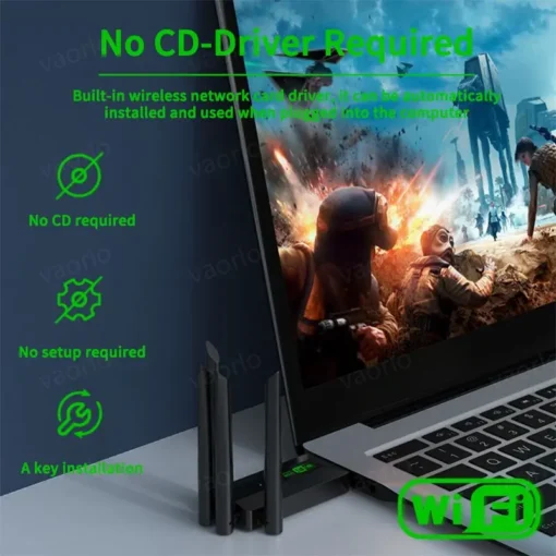 1200Mbps WiFi USB Adapter Dual Band 2.4G+5Ghz Wi-Fi Dongle 4 Antenna 802.11AC USB3.0 High-Speed Wireless Card Receiver PC/Laptop - Image 3