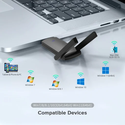 COMFAST 1300Mbps USB Wifi Adapter Drive-free 2.4G/5.8G Network Card 2*2dBi Antenna Wi-Fi Dongle Dual Band Wi Fi Receiver For PC - Image 2