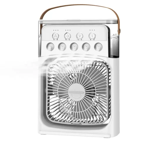 LED night light portable USB charging fan air conditioner electric fan water mist music 3-in-1 household air humidifier - Image 5