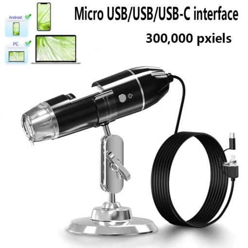 1600X 3in 1 Digital Microscope Camera Portable Electronic Microscope For Soldering LED Magnifier Type-C USB Charge Magnifier - Image 6