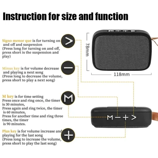 Portable Speakers Outdoor Bluetooth 5.0 Mini Oxford Loudspeaker Wireless Column 3D Stereo Music Player Surround Hifi sound Box - Image 7