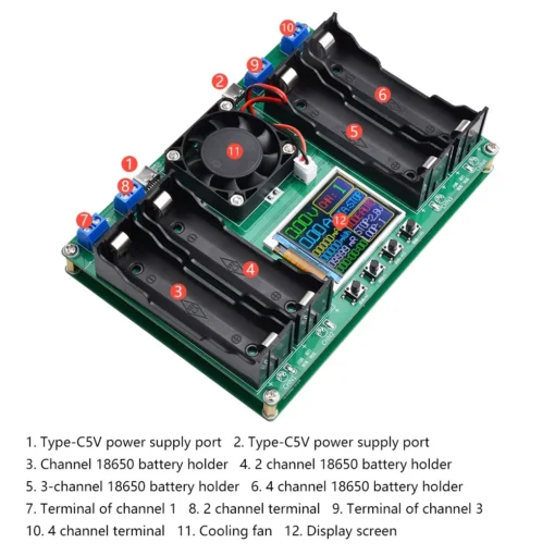 Hot Sell 18650 Lithium Battery Capacity Tester Module MAh MWh Digital Battery Power Detector Module 18650 Battery Tester Type-C - Image 5