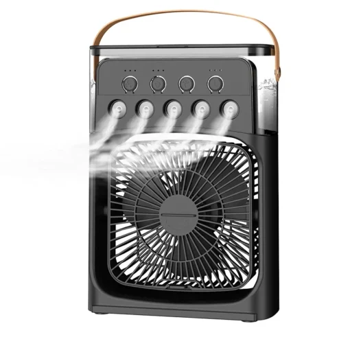 LED night light portable USB charging fan air conditioner electric fan water mist music 3-in-1 household air humidifier - Image 10