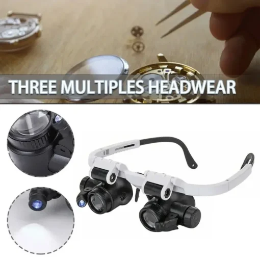 2XLED Watch Jeweler Repair Magnifier Head-Mounted Headband Adjustable Magnifying Head Eye Glasses Loupe Lens 8X 15X 23X - Image 5