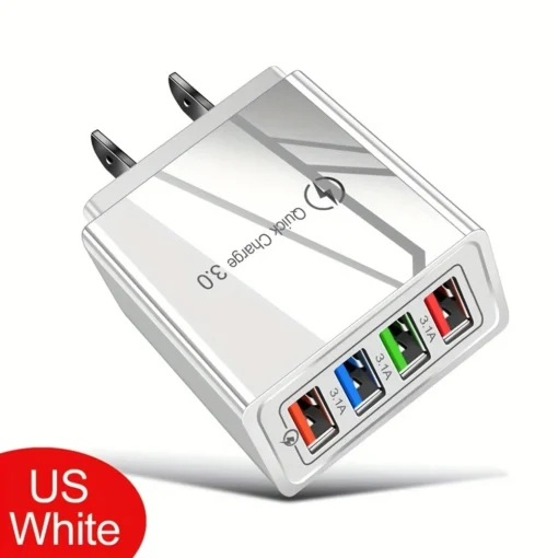 EU US Plug 3A USB Charger Multi Port 4 USB Quick Charge 3.0 For Phone Adapter Tablet Portable Wall Charger Fast Charger For Poco - Image 6