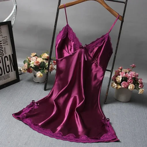 Sexy Lace Patchwork Camisola Lingerie Nighty Wedding Dress Sleep Wear Nightdress Clothes Women's Nightgowns Sexy Nightwear - Image 4