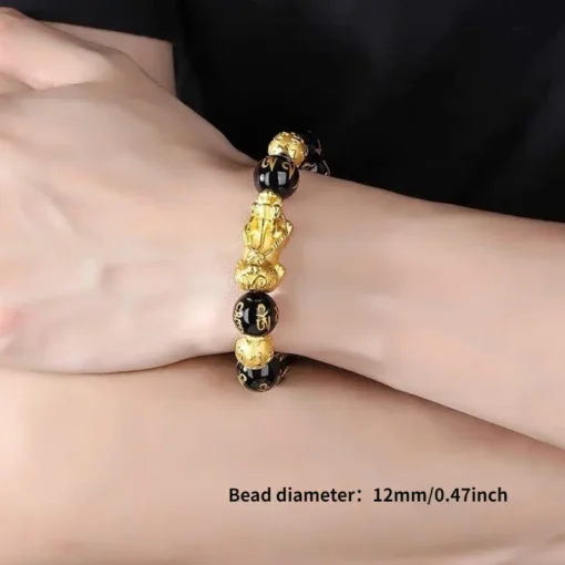 1pc Obsidian Stone Beads Bracelet Pixiu Bracelet Black Wealth Bracelet Bracelets Luck Bracelet For Women Men - Image 3