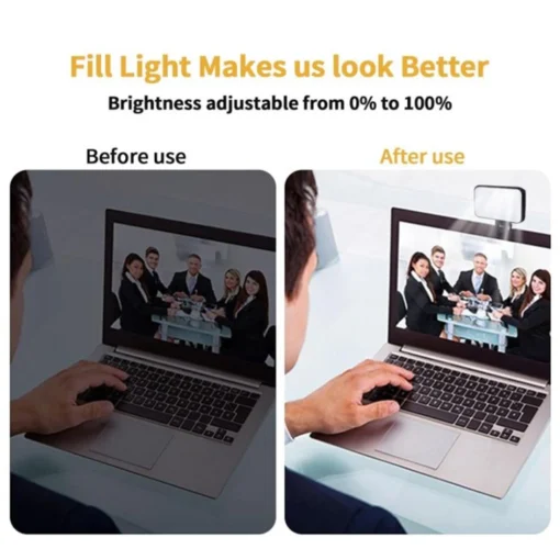 New Mini Selfie Fill Light Rechargeable 3 Modes Adjustable Brightness Portable Clip On For Phone Laptop Tablet Meeting Make Up - Image 3
