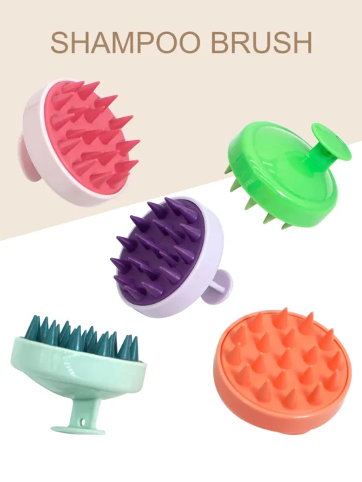 Silicone Shampoo Scalp Hair Massager Head Body Scalp Massage Brush Scalp Massage Brush Comb Magic Handle Brush Spa Massage Brush - Image 11