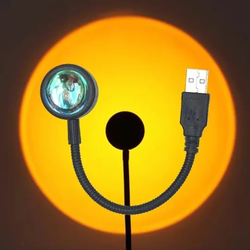 USB Sunset Sunset Ambiance Light Self Photography Light LED Rainbow Neon Night Light Projector Photography Wall Atmosphere Light - Image 6