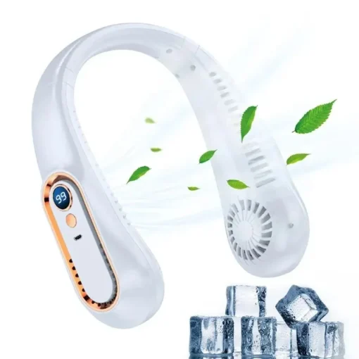 2025 New ceiling fan USB rechargeable portable small fan students office sports digital display ceiling fan hanging neck fan - Image 8