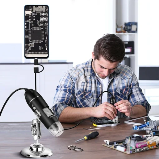 1600X 3in 1 Digital Microscope Camera Portable Electronic Microscope For Soldering LED Magnifier Type-C USB Charge Magnifier - Image 9