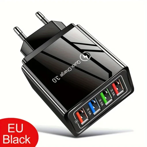 EU US Plug 3A USB Charger Multi Port 4 USB Quick Charge 3.0 For Phone Adapter Tablet Portable Wall Charger Fast Charger For Poco - Image 2