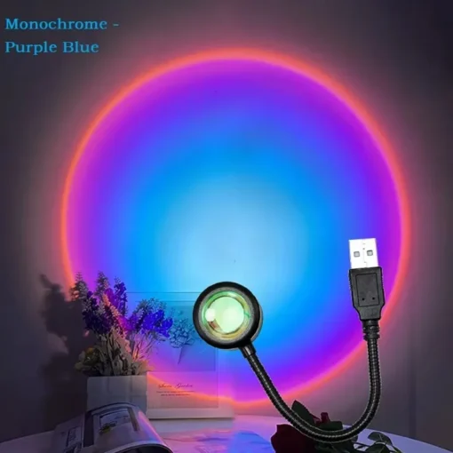 USB Sunset Sunset Ambiance Light Self Photography Light LED Rainbow Neon Night Light Projector Photography Wall Atmosphere Light - Image 13