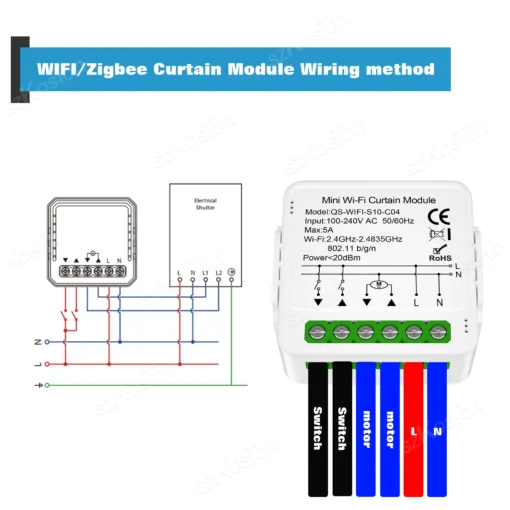 Tuya WiFi Zigbee Smart Curtain Switch Module for Roller Blinds Shutter Motor APP Control Works with Alexa Google Home Smart Life - Image 2