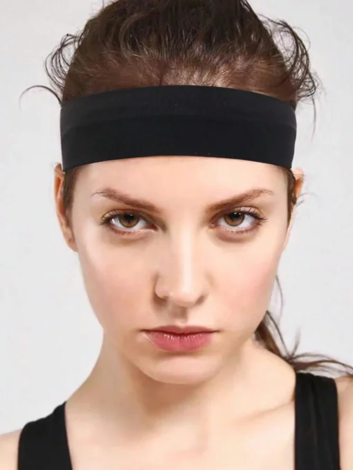 6pcs Unisex Simple Basic Solid Color Leopard Print Face Wash Cycling Running Sports Yoga Leisure Sweat-Absorbing Headband - Image 5
