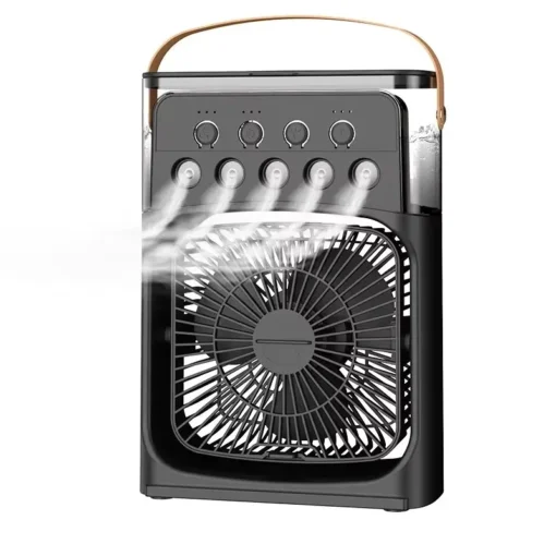 Portable humidifier fan three in one, mini USB air conditioning fan, LED night light, water mist, home fun air cooler humidifier - Image 5