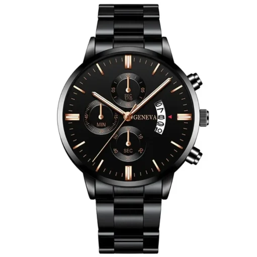 Fashion Men Black Stainless Steel Watch Luxury Calendar Quartz Wrist Watch Mens Business Watches for Man Clock Relogio Masculino - Image 10