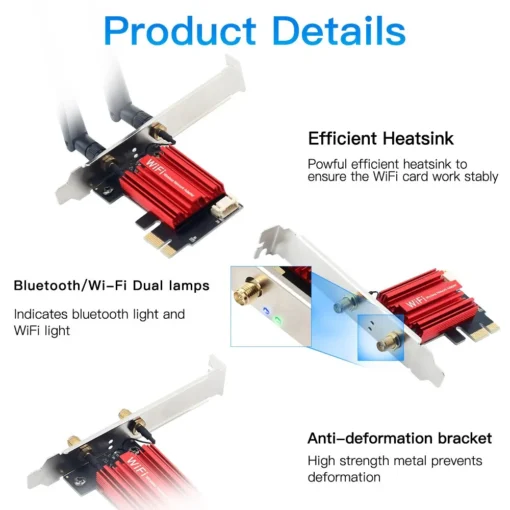 FENVI WiFi 5 PCI-E Wireless Adapter AC1200 Network Card Dual Band 2.4G/5GHz 802.11AC For Bluetooth 4.0 Desktop Windows 7/8/10/11 - Image 3